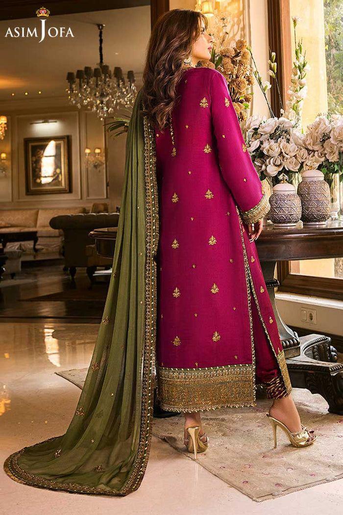 Asim Jofa Mahru & Noorie AJSM-D01 – Chiffon Embroidered 3PC Suit