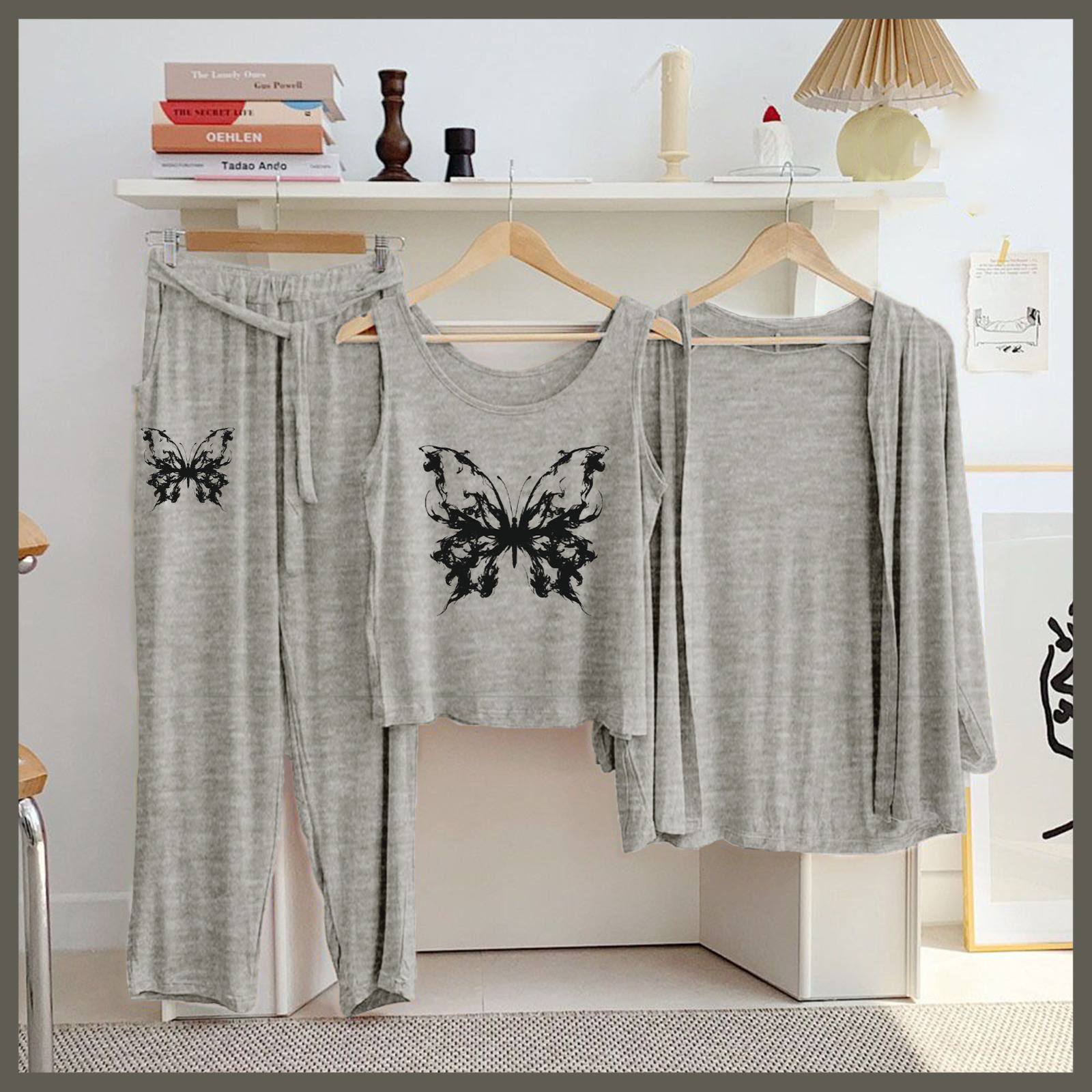 3 Piece Printed Night Suit Set – Comfortable Jersey Sleepwear for Women