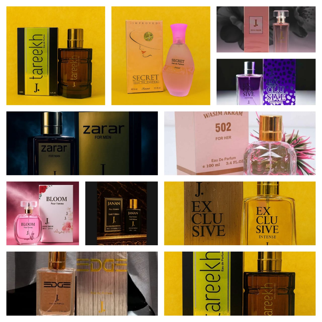 J. Perfume 100ml – 10 Fragrance Varieties – Long Lasting Scents