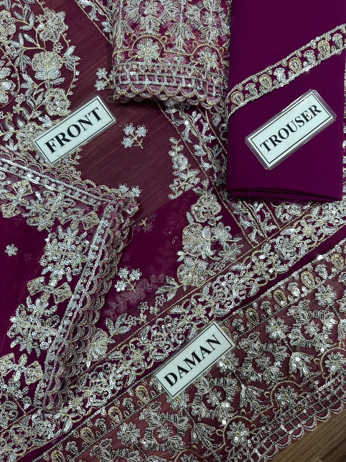 Asim Jofa Chiffon Embroidered Sequence Luxury Unstitched 3Pc Suit