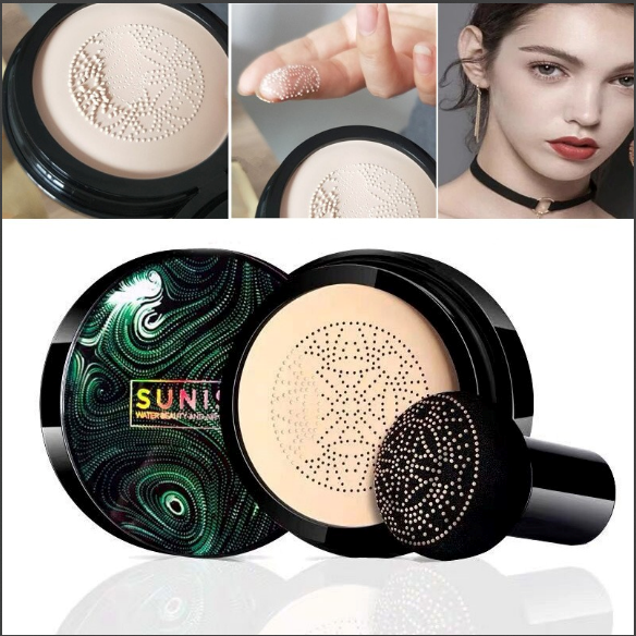 SUNISA Mushroom Head Foundation – Waterproof BB CC Cream with Air Cushion & Moisturizing Liquid Formula