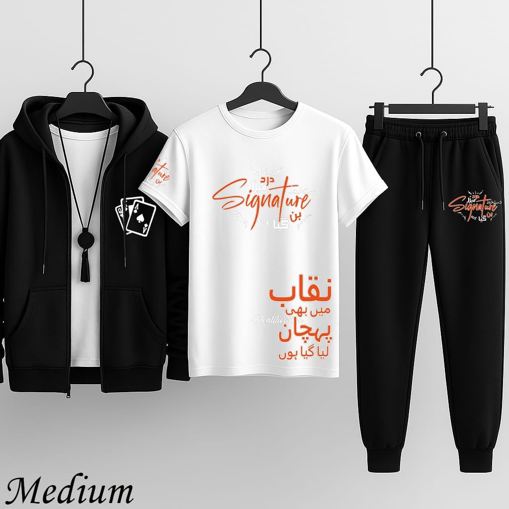 Pack of 3 Hooded Zipper Tracksuit for Men | Premium Winter Wear