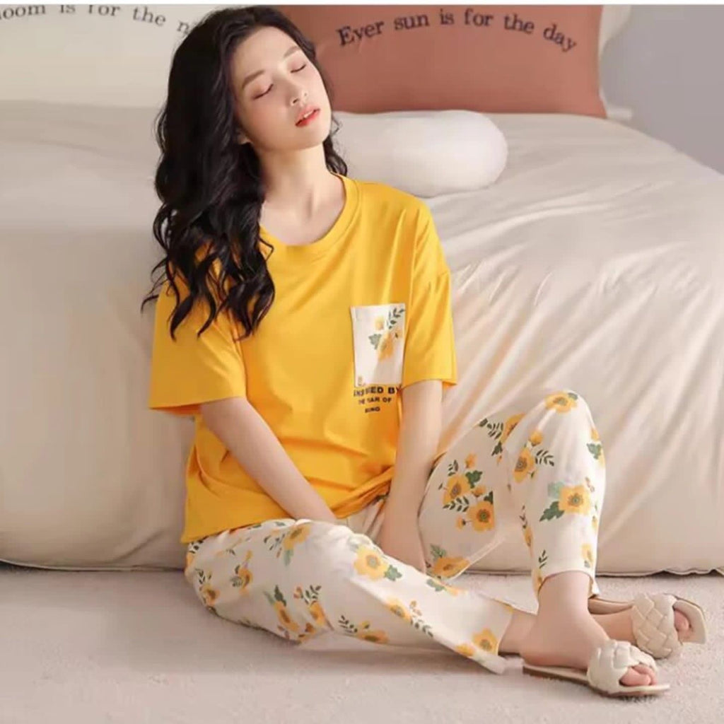 Women’s Jersey Night Suit | Soft & Comfy Sleepwear Set Restocked