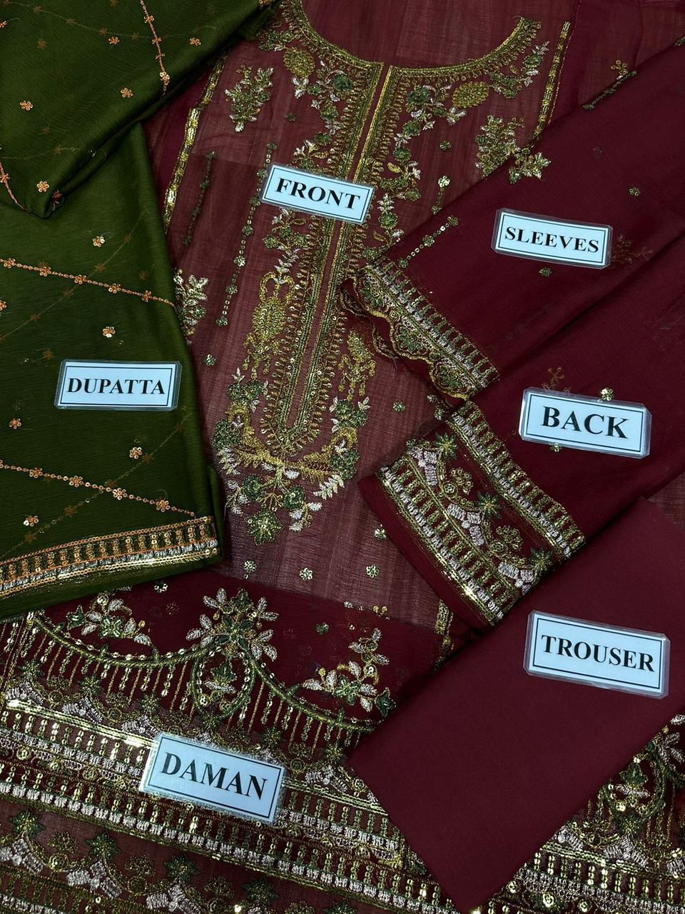 Asim Jofa Chiffon Embroidered & Sequence Unstitched 3Pc Dress – Luxury Wedding Collection 2025